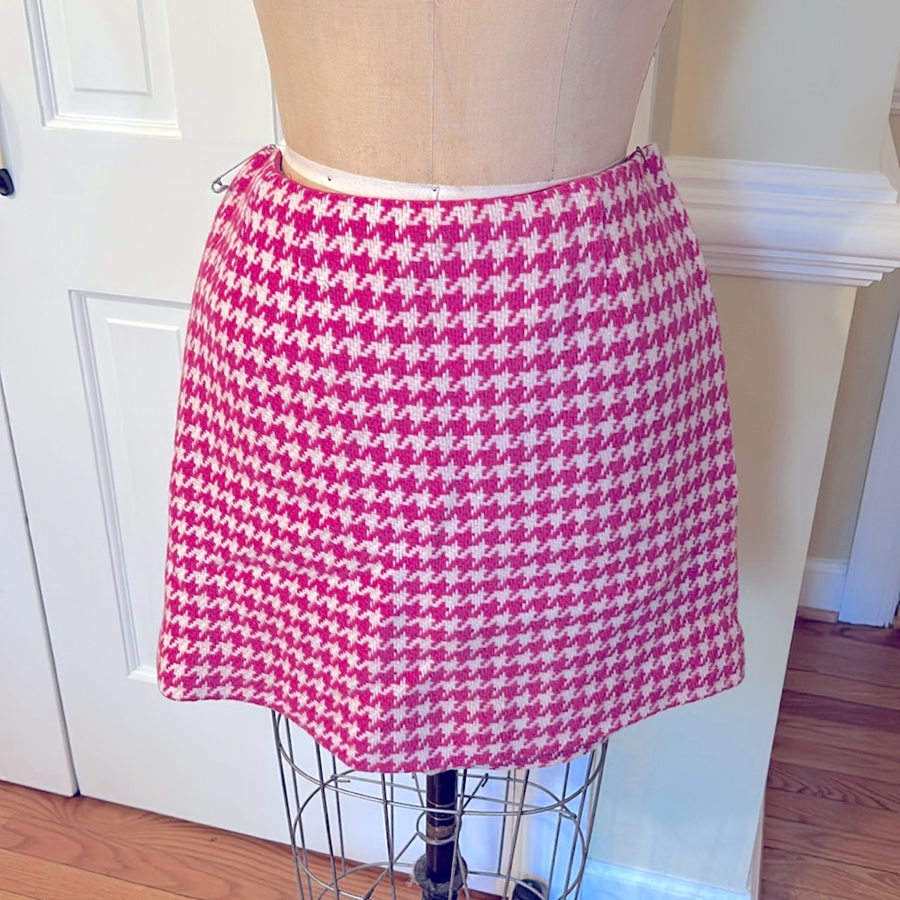 Lilly Pulitzer Vintage Pink Houndstooth Mini-Skirt